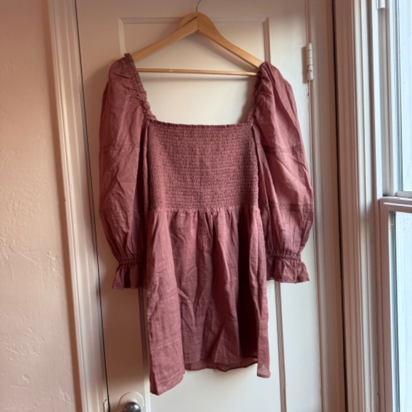 Reformation Cotton Dunes Dress in Praline 8 - Picture 3 of 3